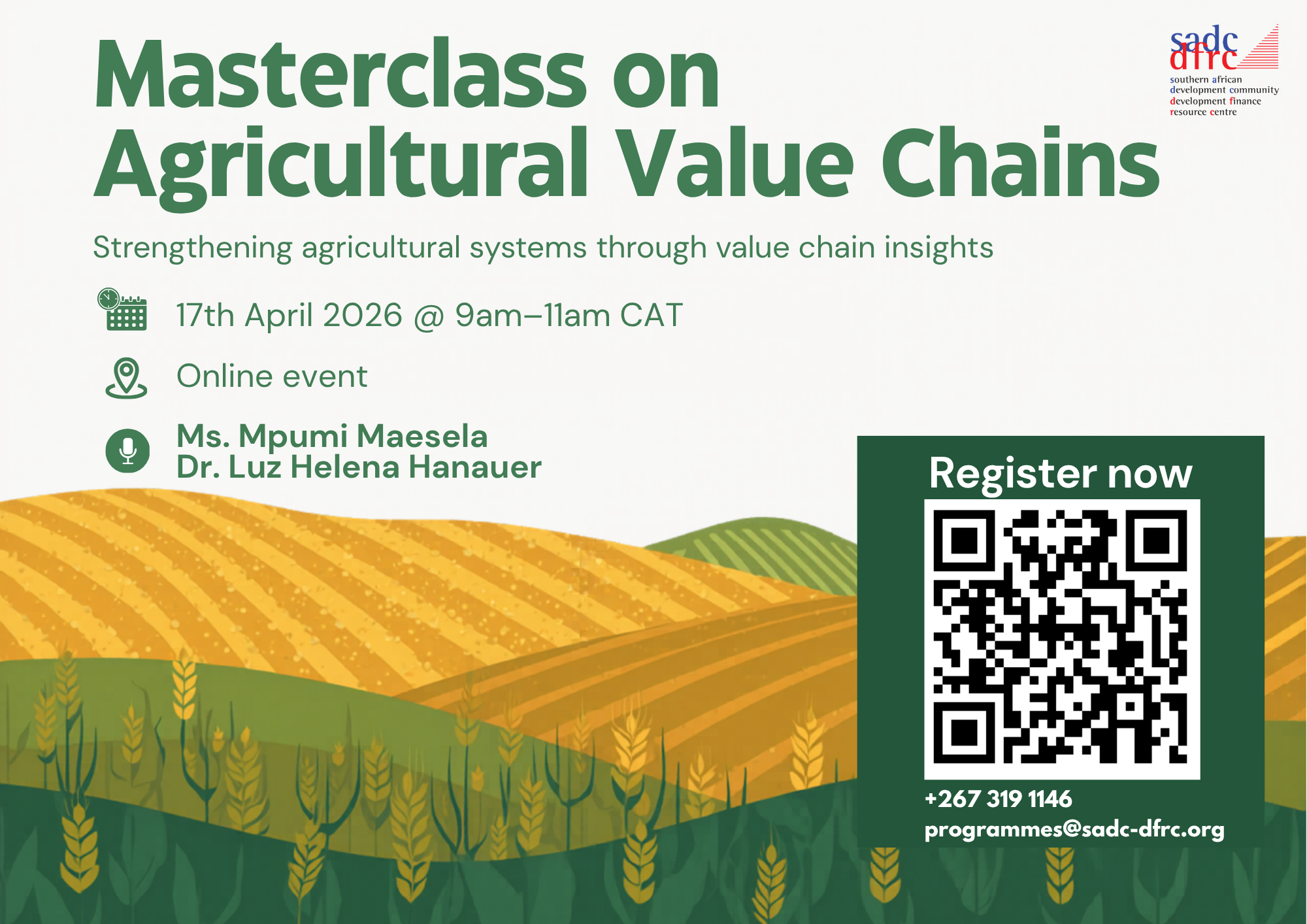 Masterclass on Agricultural Value Chains – SADC-DFRC