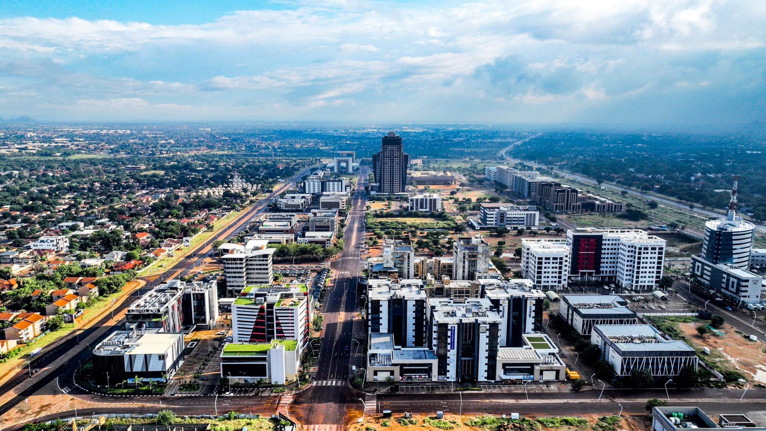 Gaborone, CBD ariel view